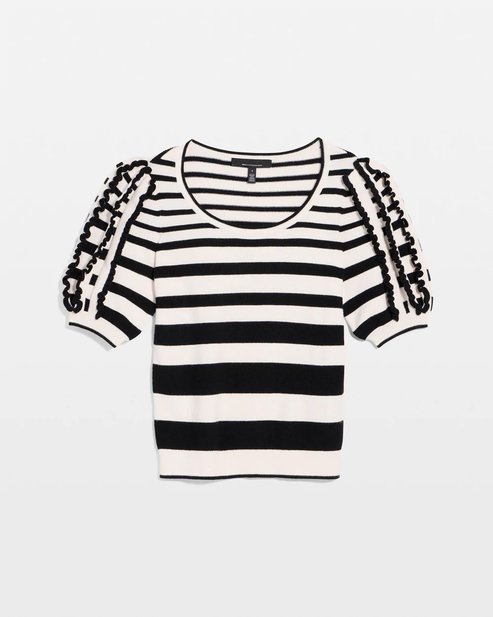 Striped Short Sleeve Pullover Sweater | White House Black Market